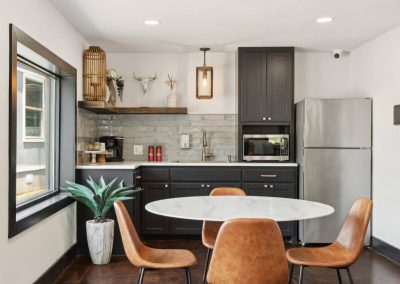 Community kitchen at Aldea Manufactured Home Community in Fort Worth, Texas