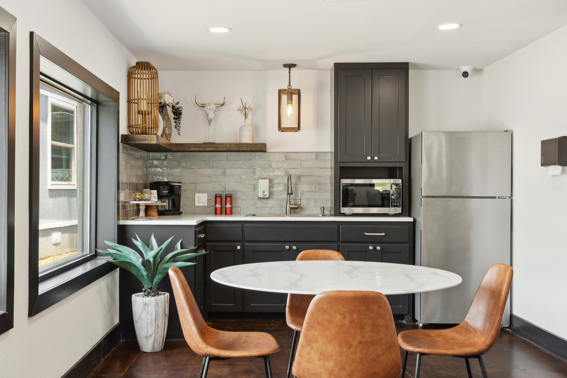 Community kitchen area at Aldea Manufactured Home Community in Fort Worth, Texas
